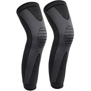 Miruku Full Leg Sleeves Large For Support Swelling Relief Ergonomic Design, Black